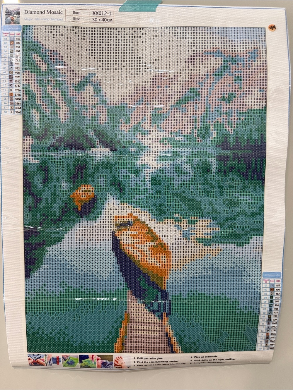 Lake Mountain Boat Diamond Art Painting Kit 30x40cm
